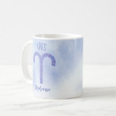 Mug SYMBOLE D'Astrologie Pretty Aries Personnalisé Pur (Devant gauche)