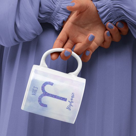 Mug SYMBOLE D'Astrologie Pretty Aries Personnalisé Pur