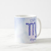 Mug SYMBOLE D'Astrologie Scorpio Personnalisé Violet (Devant droit)