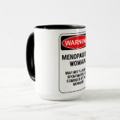 Mug Symbole d'avertissement amusant/Menopausal (Devant gauche)