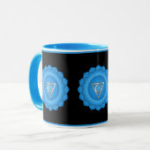 Mug Symbole de Chakra Throat Bleu Mindfult et guérison (Devant gauche)