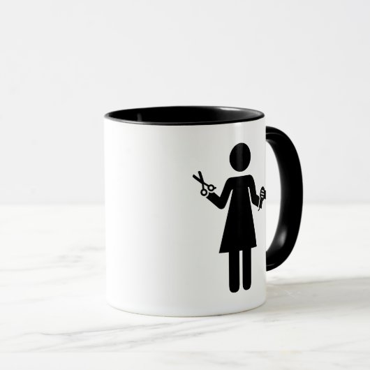 Mug Symbole de coiffeur (Devant droit)