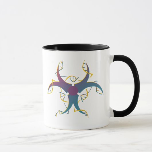 Mug Symbole de danger de bio épissage génétique (Droite)
