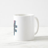 Mug Symbole de hashtag cool avec effet 3D (Devant droit)