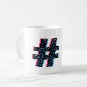 Mug Symbole de hashtag cool avec effet 3D