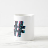 Mug Symbole de hashtag cool avec effet 3D (Centre)