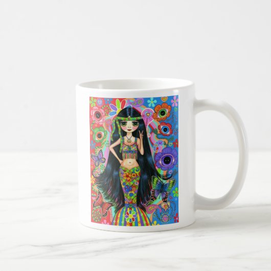 Mug SYMBOLE DE LA PAIX DE FEMME D'Hippie Psychédélique (Droite)
