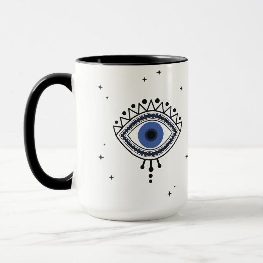 Mug Symbole de la sorcière magique de l'oeil bleu de c (Gauche)
