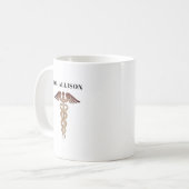 Mug Symbole de l'élégance du docteur Gold Caduceus Per (Devant gauche)