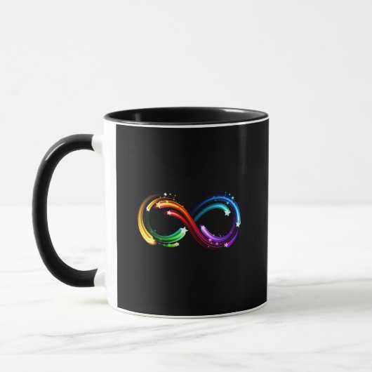 Mug Symbole de l'infini des comètes arc-en-ciel (Gauche)