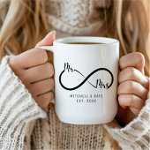 Mug Symbole de mariage de M. et Mme Infini