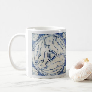 Mug Symbole de médaillon de lapins à trois lièvres 