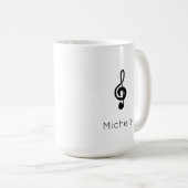 Mug Symbole de musique Treble Clef noir blanc (Devant droit)