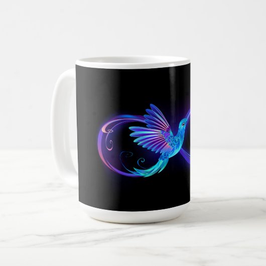 Mug Symbole de Neon Infinity par Glowing Hummingbird (Devant gauche)
