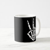 Mug SYMBOLE DE PAIX À MAIN Squelette Pour Ou (Devant droit)