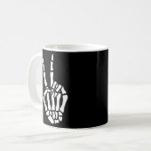 Mug SYMBOLE DE PAIX À MAIN Squelette Pour Ou (Devant gauche)