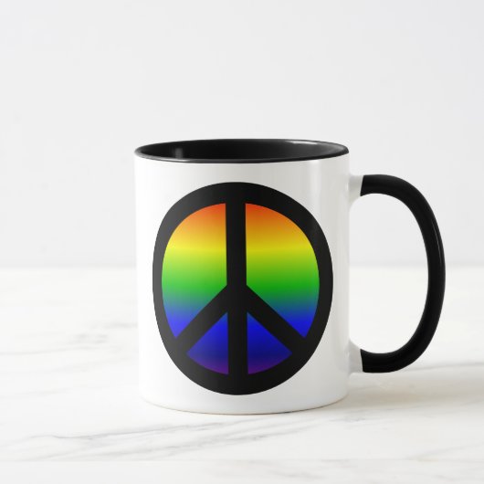 Mug Symbole de paix arc-en-ciel (Droite)