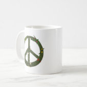 Mug SYMBOLE DE PAIX DES FLEURS D'Herbe Réelles Hippie  (Devant gauche)