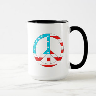 Mug Symbole de paix du drapeau américain