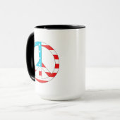 Mug Symbole de paix du drapeau américain (Devant gauche)