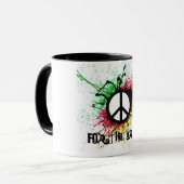 Mug symbole de paix, pour l'ironie (Devant gauche)