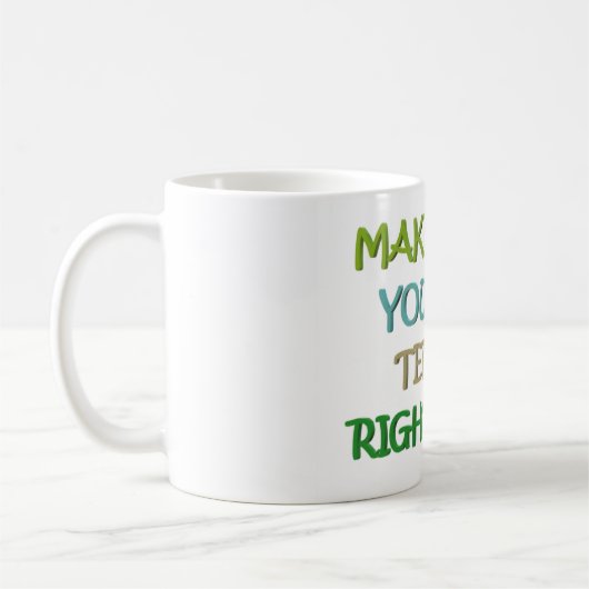 Mug Symbole de pensée positive couleurs vert (Gauche)