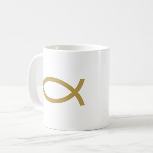 Mug Symbole de poisson d'or chrétien (Devant gauche)