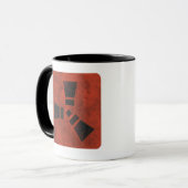 Mug SYMBOLE DE POUSSIÈRE Noir sur Rouge sec (Devant gauche)