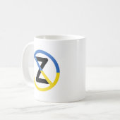 Mug SYMBOLE DE RÉSISTANCE D'Ukraine : J'Oeuvre Avec L' (Devant gauche)