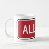 Mug Symbole de rue Rouge tout-en-long (Gauche)