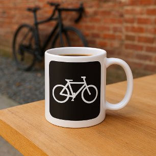 Mug Symbole de vélo minimaliste noir et blanc