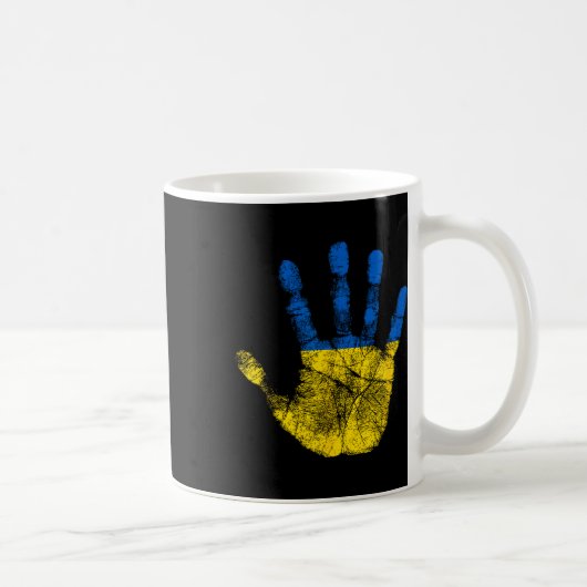 Mug Symbole d'empreinte de main du drapeau ukrainien d (Droite)