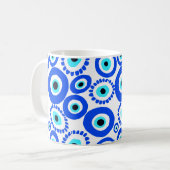 Mug Symbole des yeux grecs Motif bleu et blanc (Devant gauche)