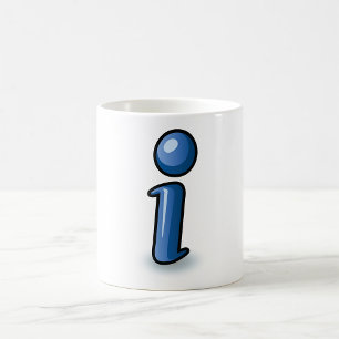 Mug Symbole d'icône d'information Bleu Glossy