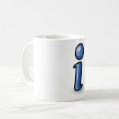 Mug Symbole d'icône d'information Bleu Glossy (Devant gauche)