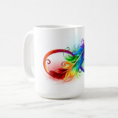Mug Symbole d'infini avec plume arc-en-ciel (Devant gauche)