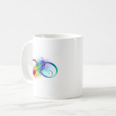 Mug Symbole d'infini avec plume arc-en-ciel (Devant gauche)