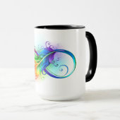 Mug Symbole d'infini avec plume arc-en-ciel (Devant droit)