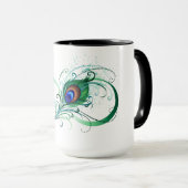Mug Symbole d'infini avec plume de paon (Devant droit)
