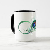 Mug Symbole d'infini avec plume de paon (Devant gauche)