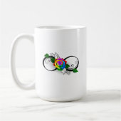 Mug Symbole d'infini avec Rose arc-en-ciel (Gauche)