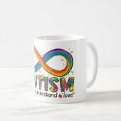 Mug Symbole d'infini de l'autisme Accepter, Comprendre (Devant droit)