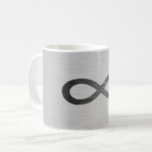 Mug Symbole d'infini sur la texture métallique de Faux (Devant gauche)