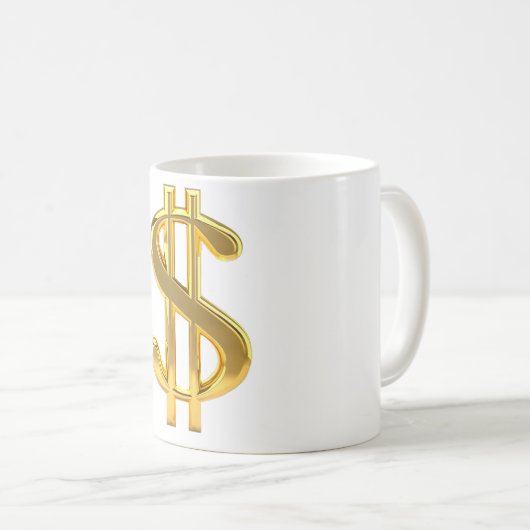 Mug Symbole dollar d'or (Devant droit)