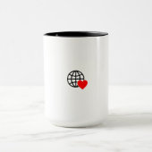 Mug Symbole du coeur rouge créé avec des lignes lisses (Centre)