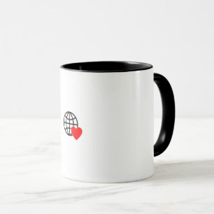 Mug Symbole du coeur rouge créé avec des lignes lisses