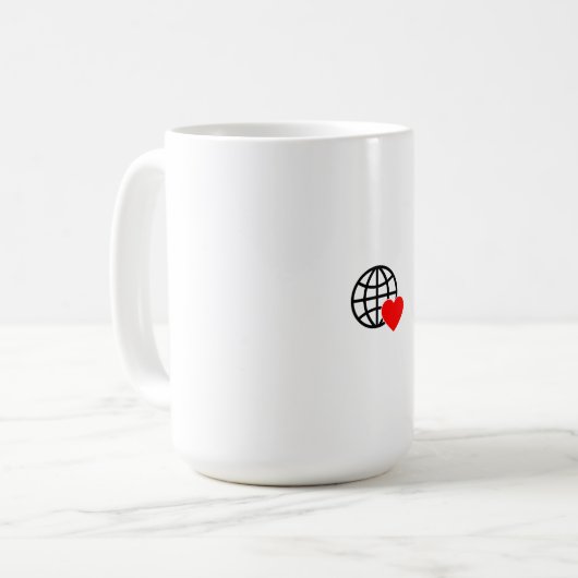 Mug Symbole du coeur rouge créé avec des lignes lisses (Devant gauche)