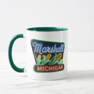 Mug Symbole du maréchal du Michigan Neon Corn