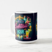 Mug Symbole du néon du milieu du siècle Cocktail Hour (Devant gauche)