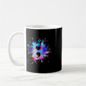 Mug Symbole du sémicolon du coeur graphique (Gauche)